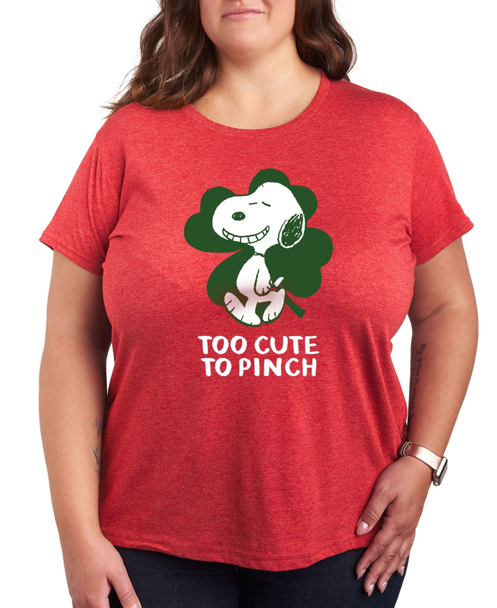 Футболка Hybrid Apparel Plus Size Trendy Peanuts Graphic Crew Neck