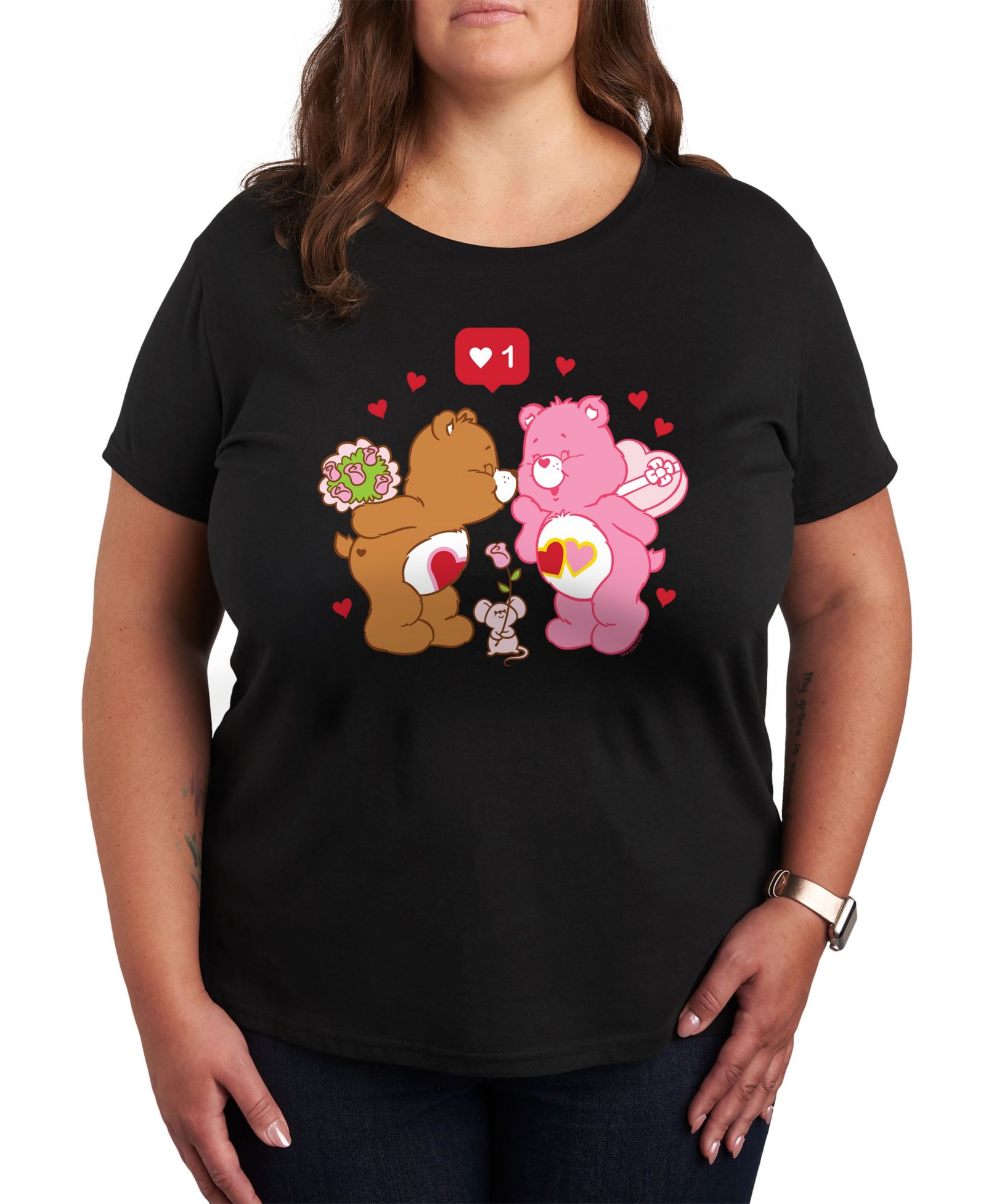Футболка Hybrid Apparel Plus Size Trendy Care Bears Graphic Crew Neck