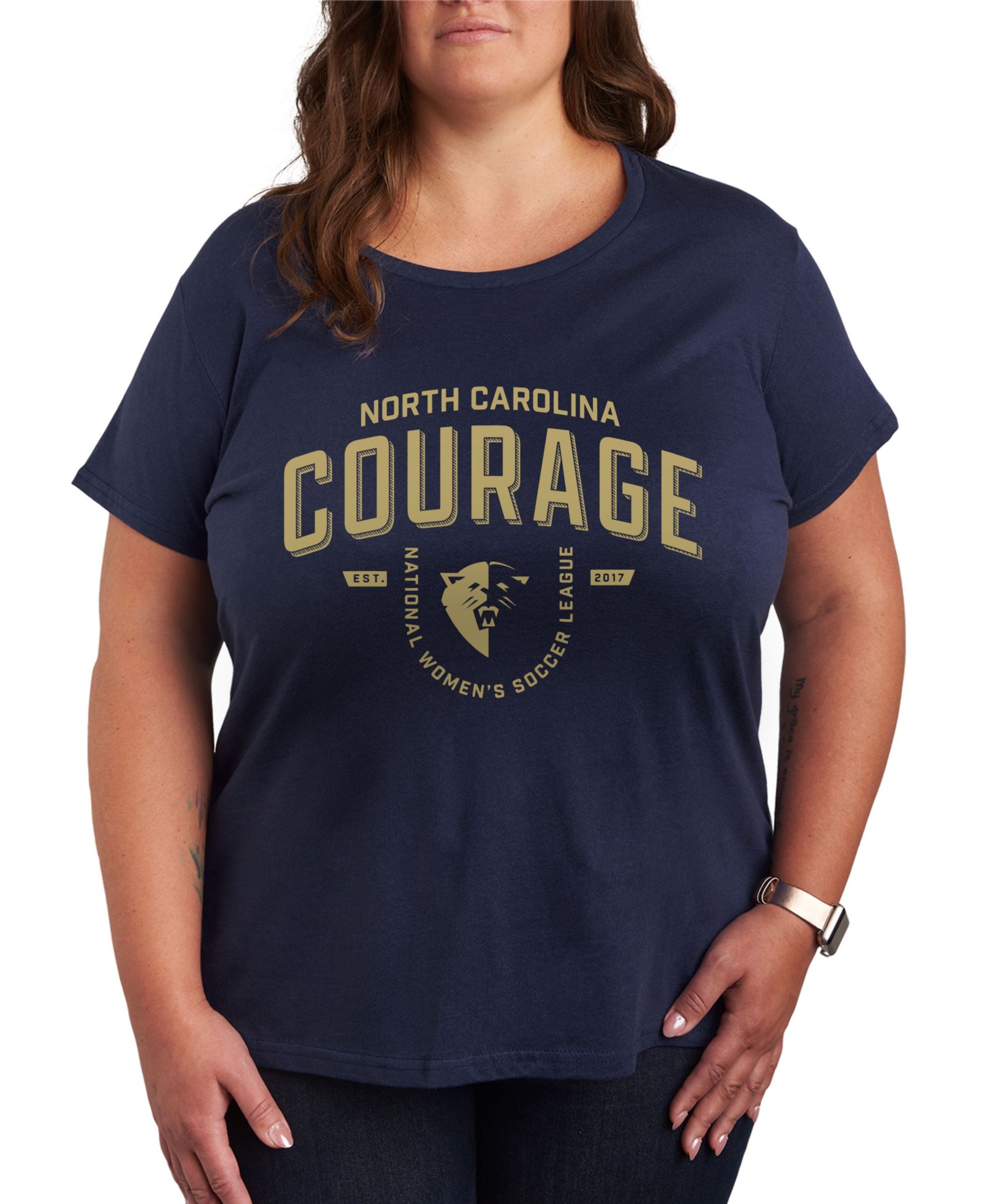 Женская футболка Hybrid Apparel Plus Size Trendy North Carolina Courage Graphic Crew Neck