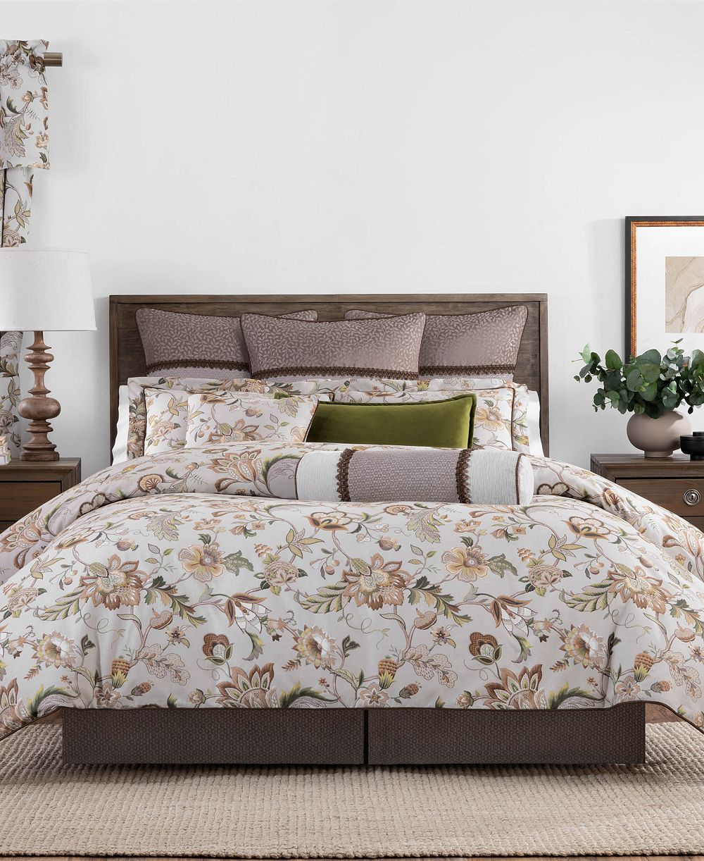 Rose Tree Esmeralda Jacobean Print 4-Pc. Comforter Set, Queen