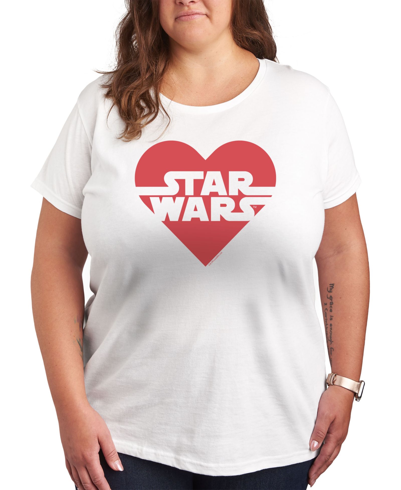 Женская футболка Hybrid Apparel Plus Size Star Wars Valentine's Day Heart Graphic Crewneck