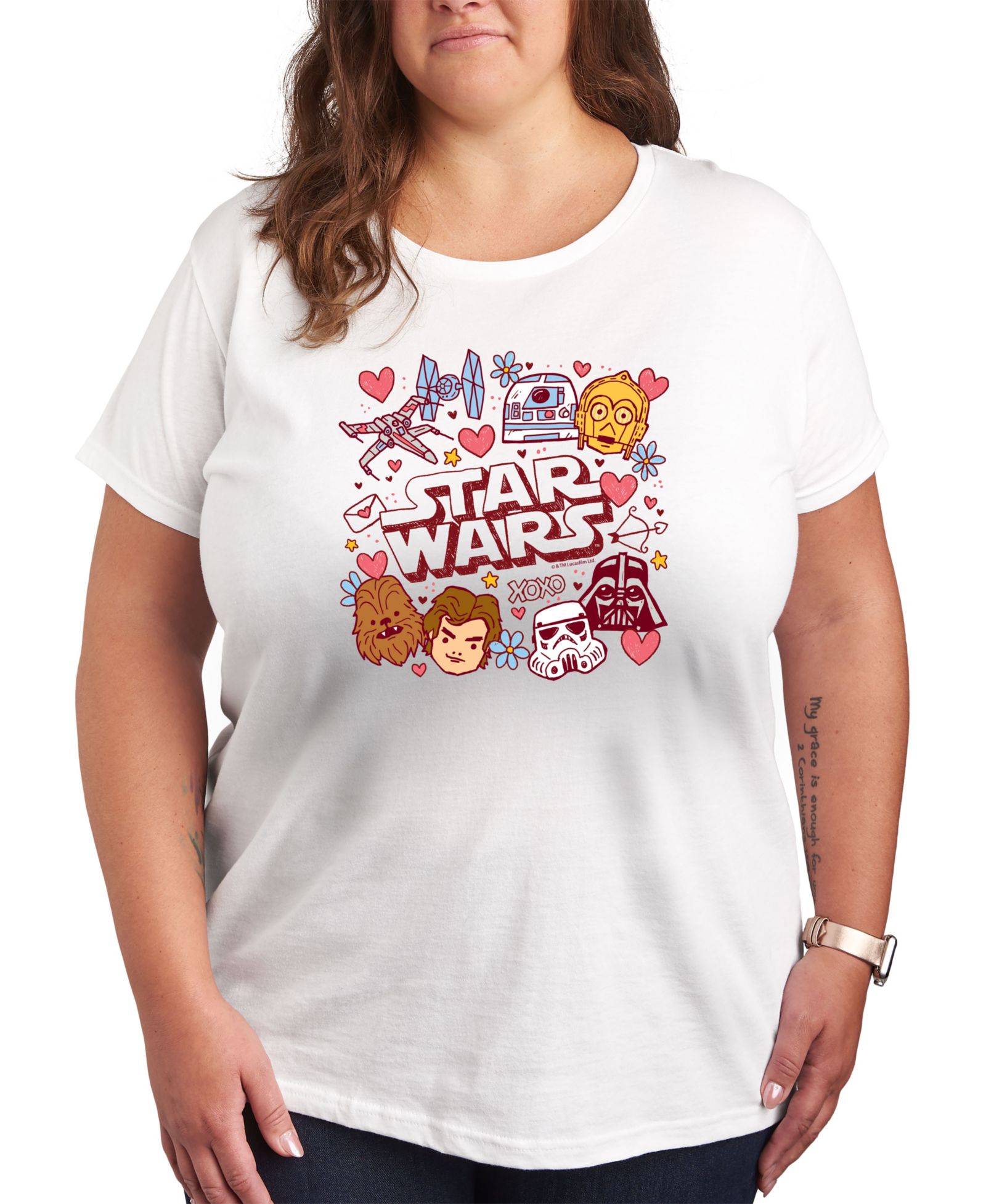 Женская футболка Hybrid Apparel Plus Size Star Wars Valentine's Day Graphic Crewneck