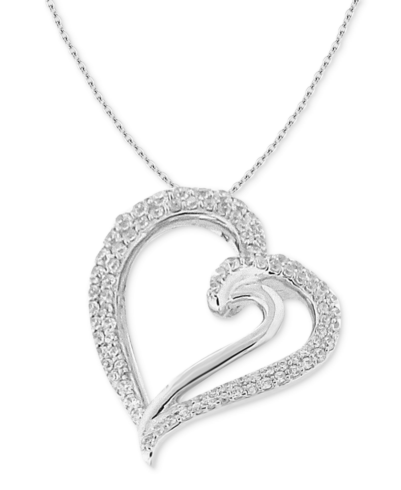 Ожерелье-подвеска Diamond Heart Pendant Necklace 10k White Gold