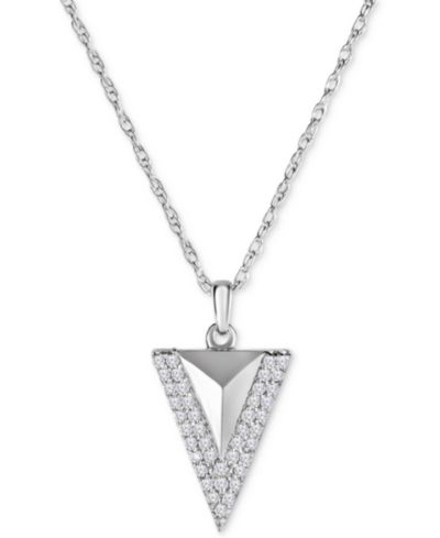 Подвеска-кулон Diamond Pavé Triangle 18" из стерлингового серебра