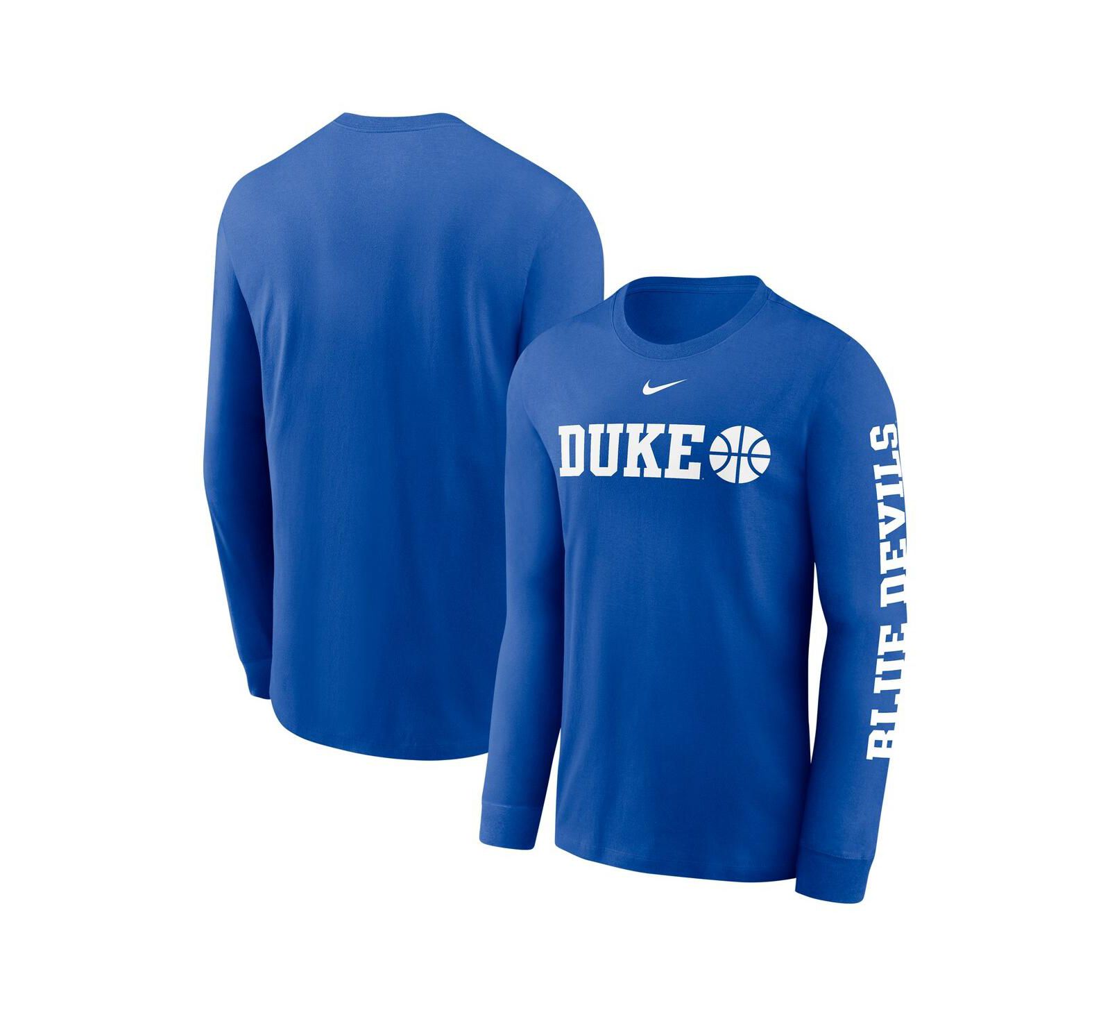Nike Men's Royal Duke Blue Devils Basketball Icon Two-Hit Long Sleeve T-Shirt