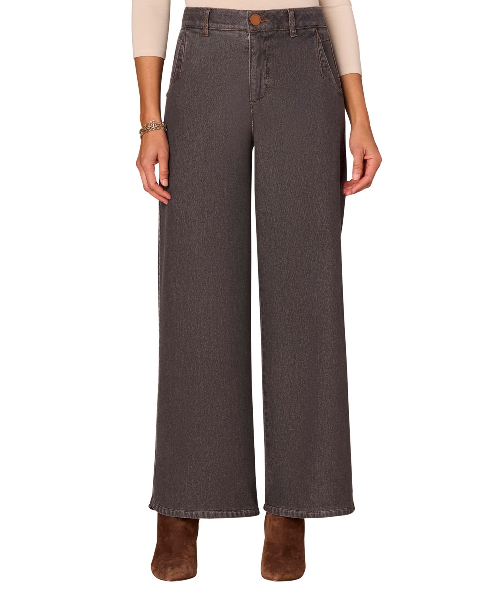 Democracy Petite "Ab"solution Skyrise Wide-Leg Pants