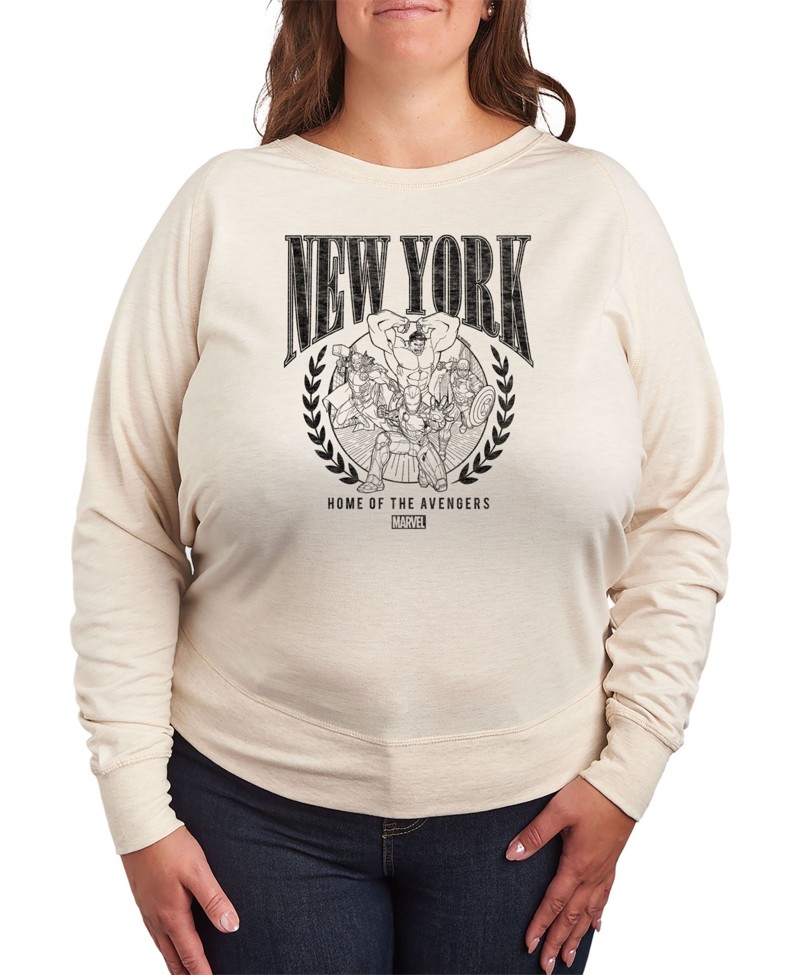 Футболка Hybrid Apparel Plus Size Marvel Avengers New York, с принтом, пуловер