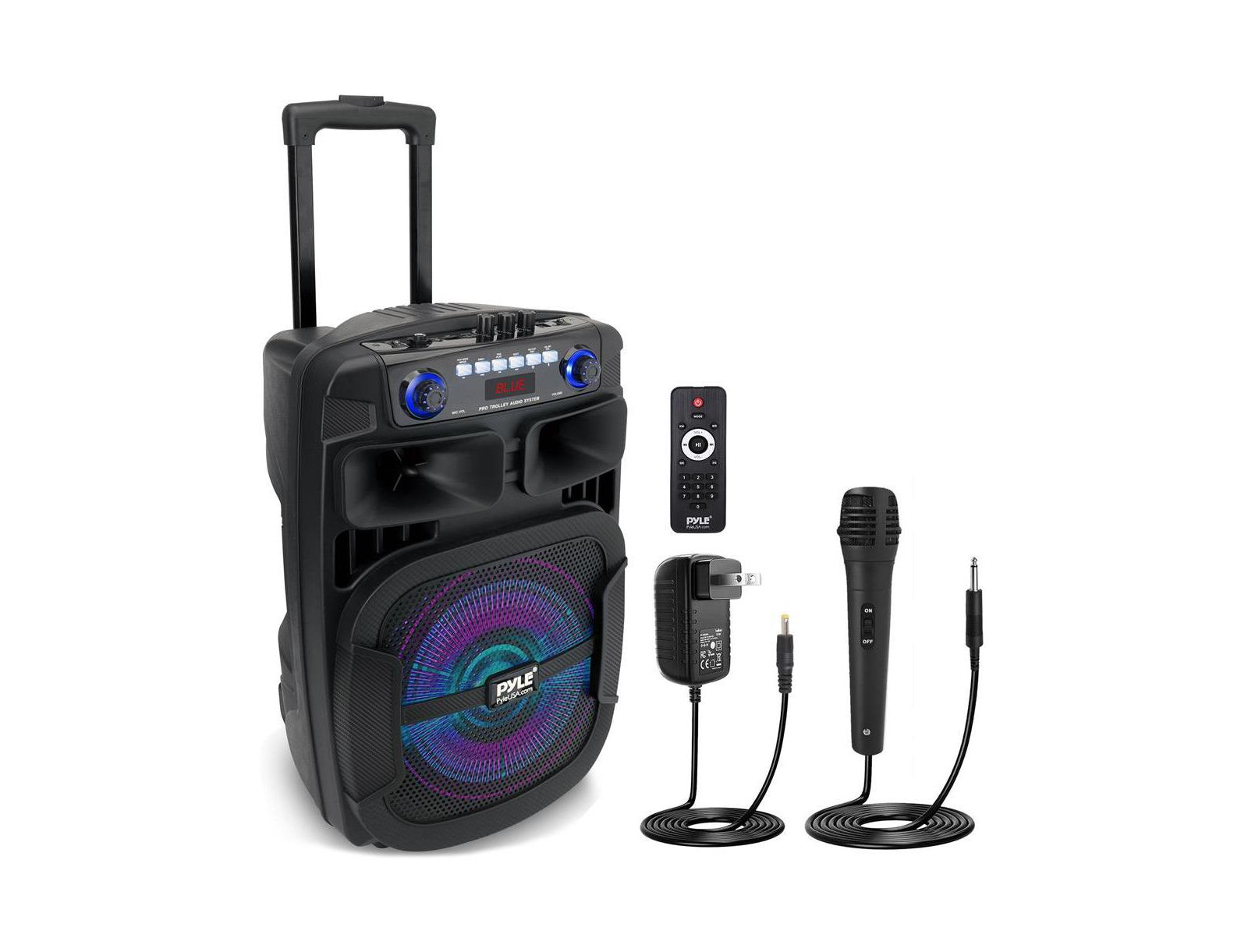 Pyle Portable Bluetooth Party Lights PA Speaker