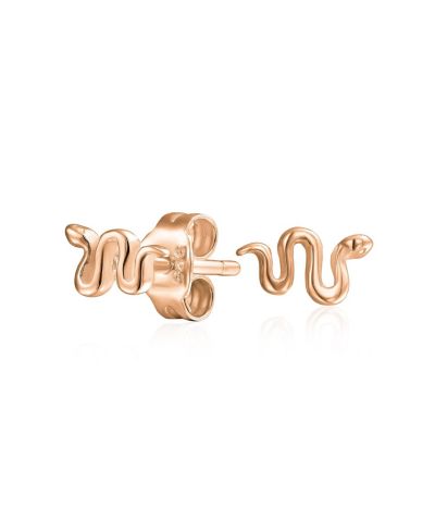 Bling Jewelry серьги-гвоздики с рептилией и змеей из розового золота и стерлингового серебра