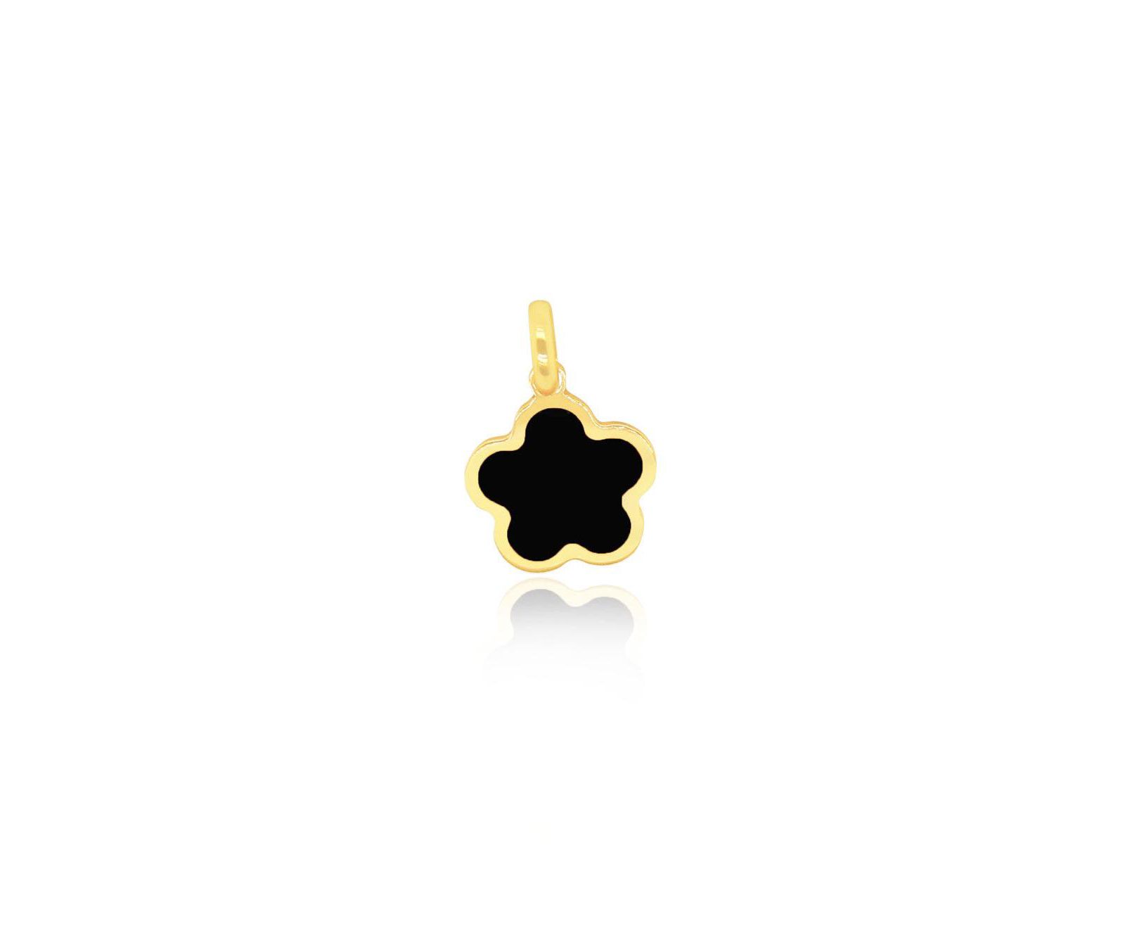 The Lovery Onyx Flower Charm 14K Gold