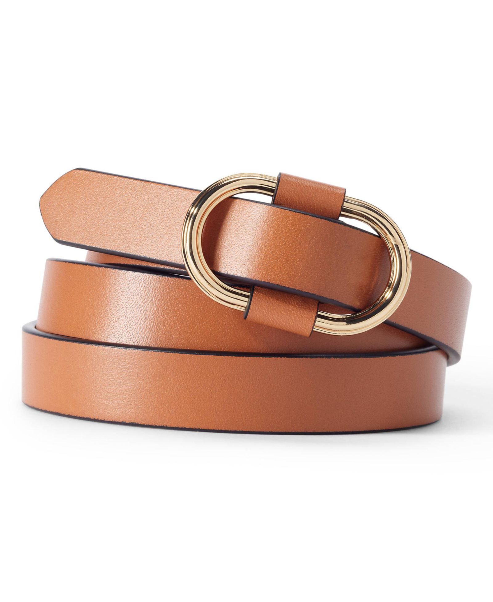 Lands' End Women's Adjustable Skinny Leather Belt