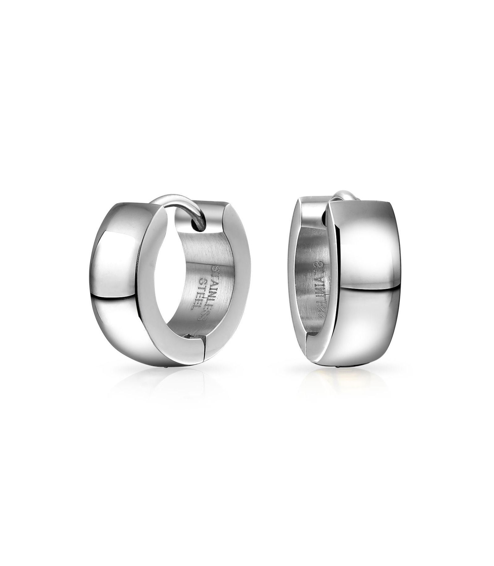 Серьги-кольца Bling Jewelry Timeless Huggie из полированной розовой стали