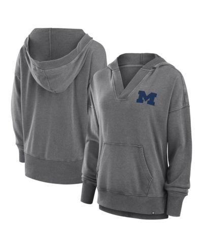 Fanatics Женский свитшот Michigan Wolverines Heather Gray Snow Wash French Terry V-Neck