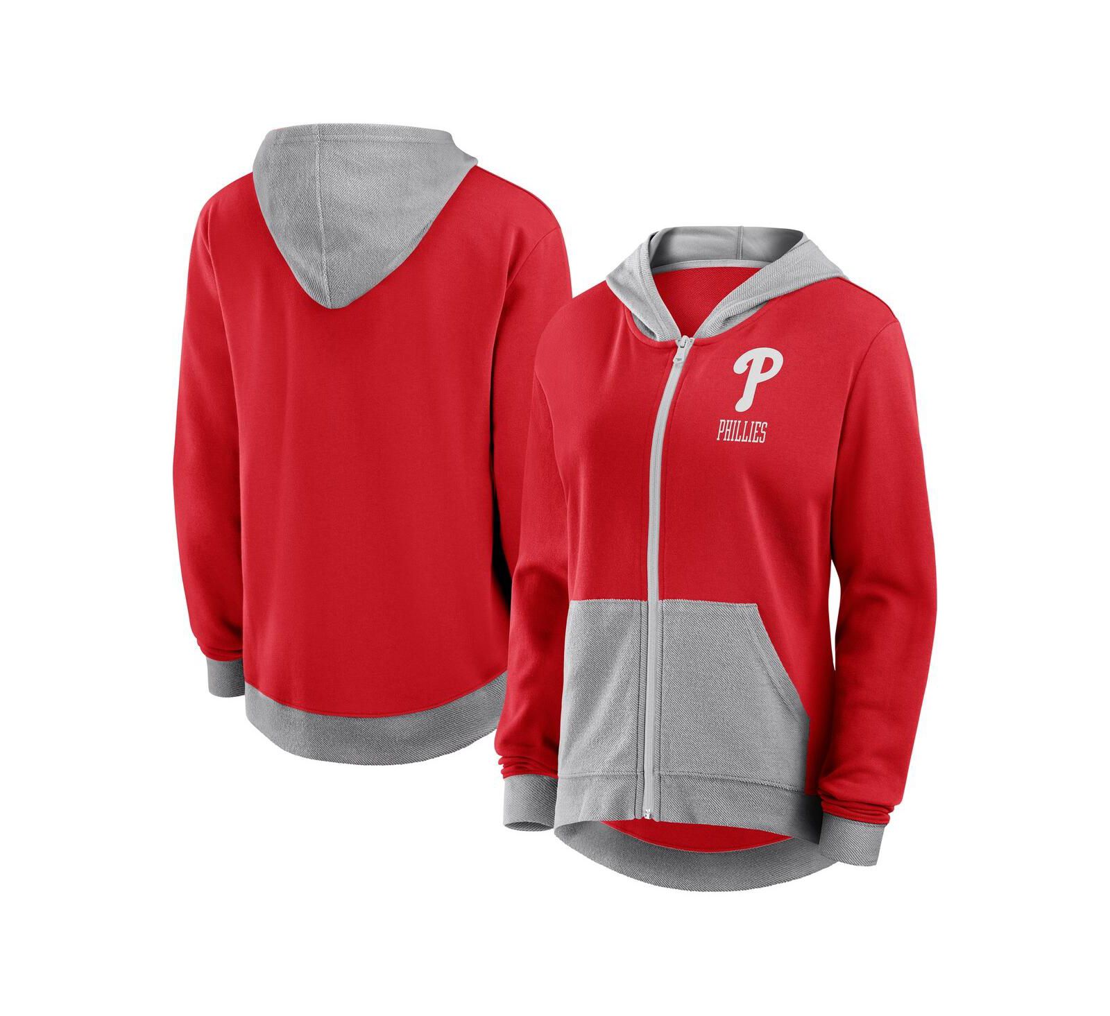 Fanatics Женское худи на молнии Philadelphia Phillies, красное