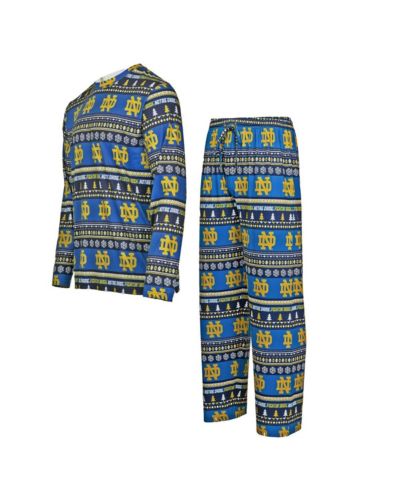 Мужской комплект Concepts Sport Navy Notre Dame Fighting Irish Swivel Long Sleeve T-Shirt Pants Sleep Set