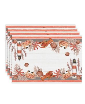 Laural Home набор подставок для сервировки Seafood Shack из 4 штук, 13" x 19"