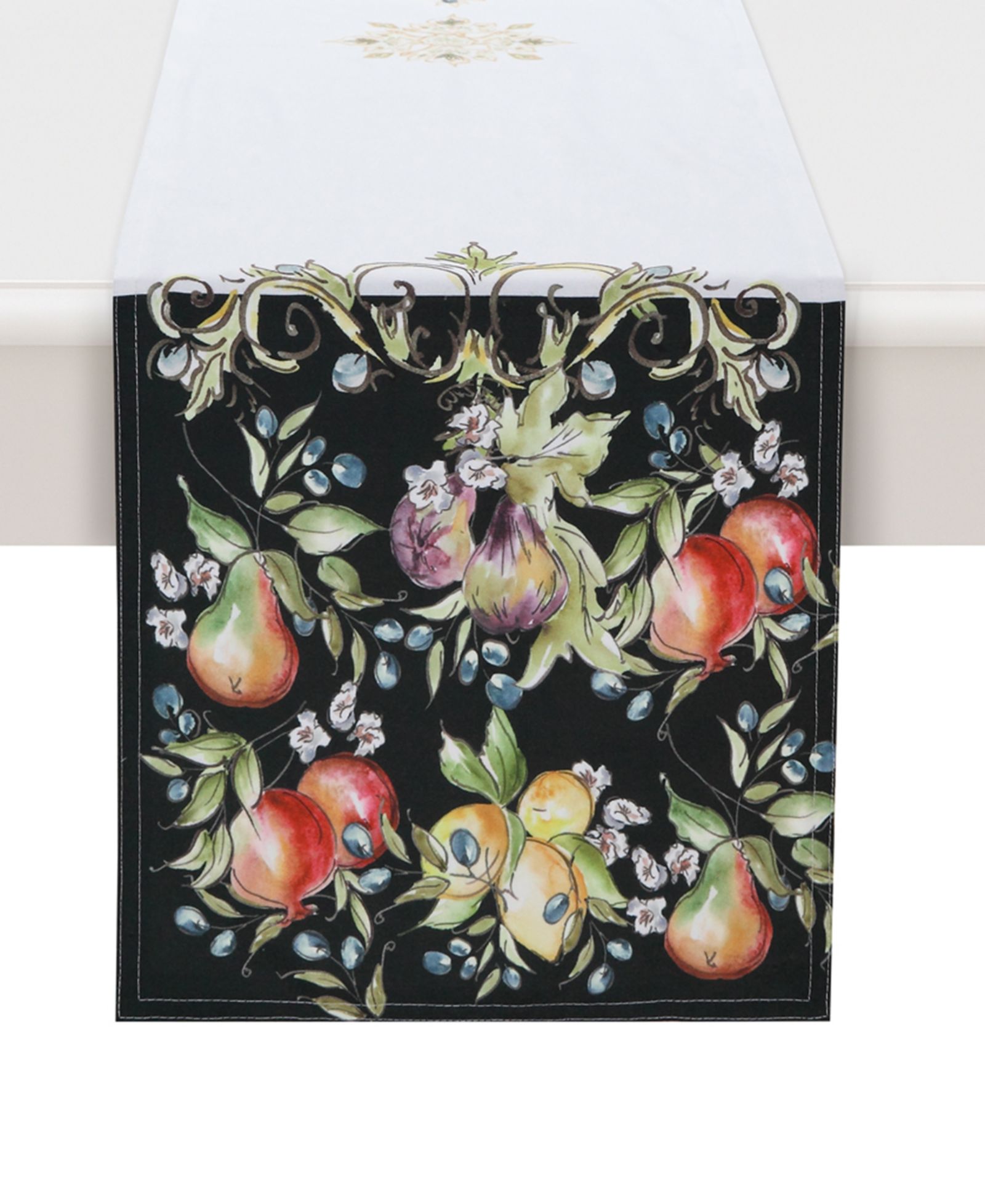 Laural Home Tuscan Fruit Sketch Table Runner, 13" x 90"