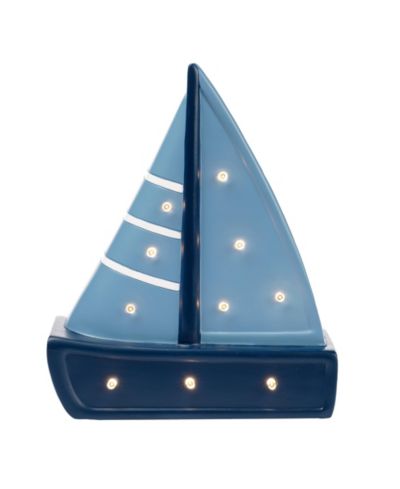 Lambs and Ivy Little Skipper Hand Painted Nautical Sailboat Table Top Lamp/Light
