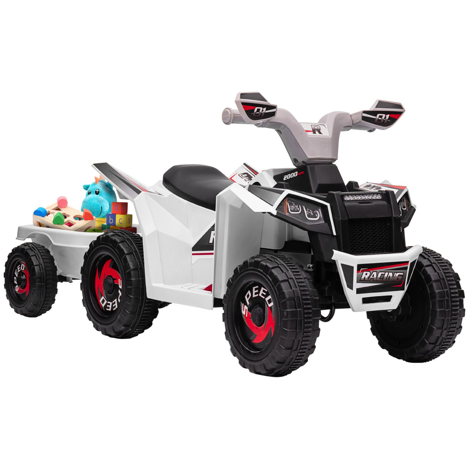 Детский квадроцикл Aosom ATV с прицепом