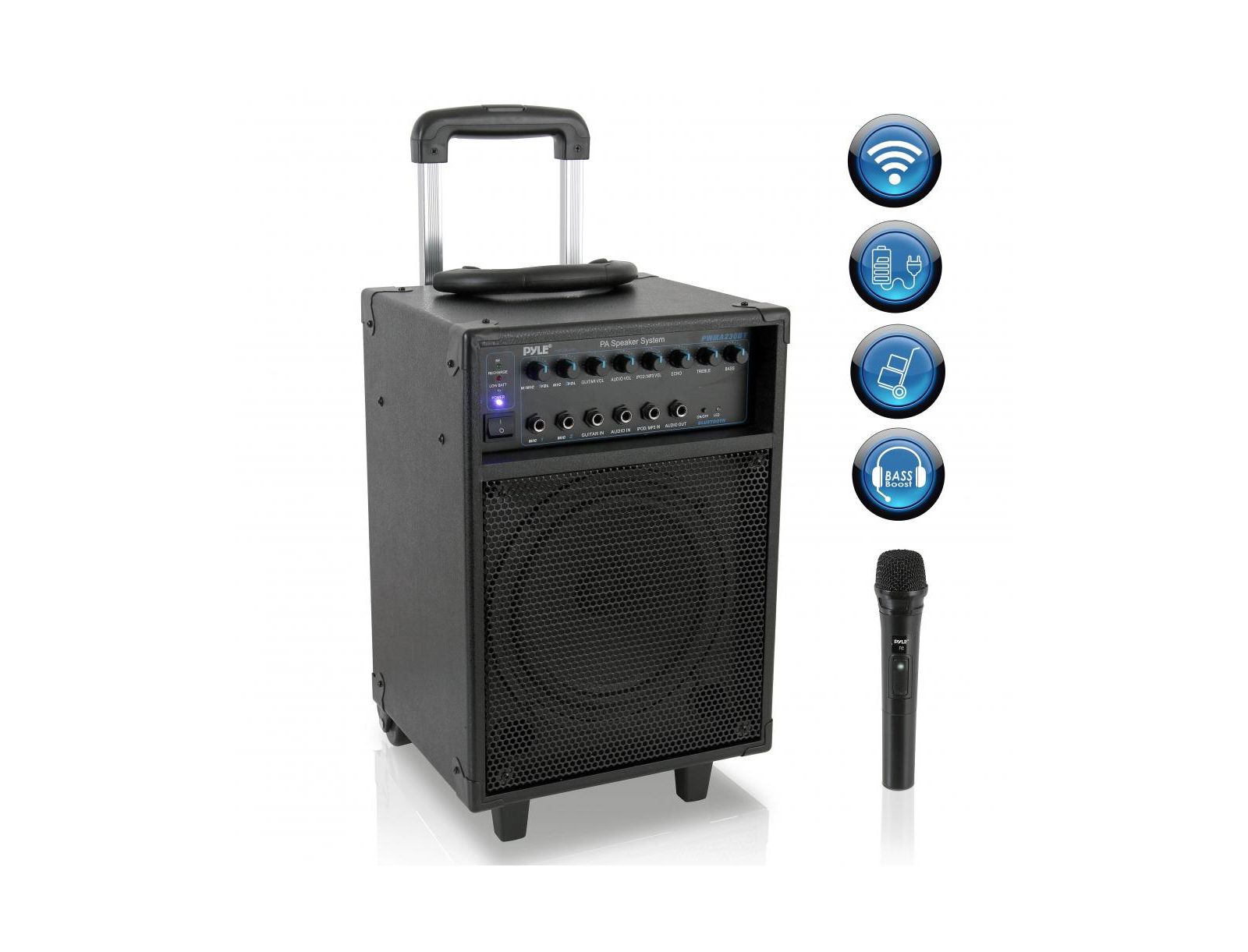Pyle PWMA230BT Wireless Rechargeable PA Speaker System