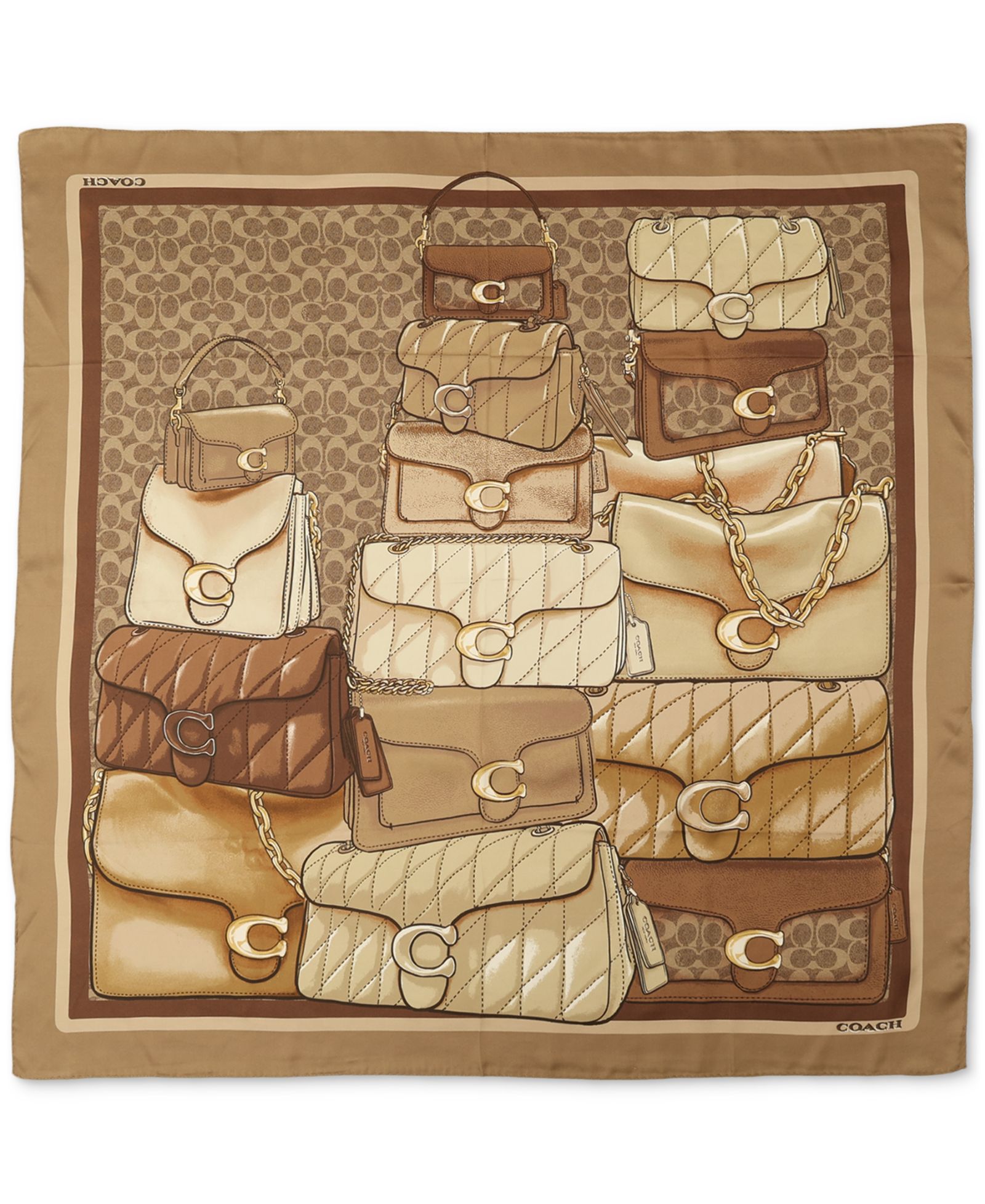 COACH Stacked Tabby Printed Silk Square Scarf