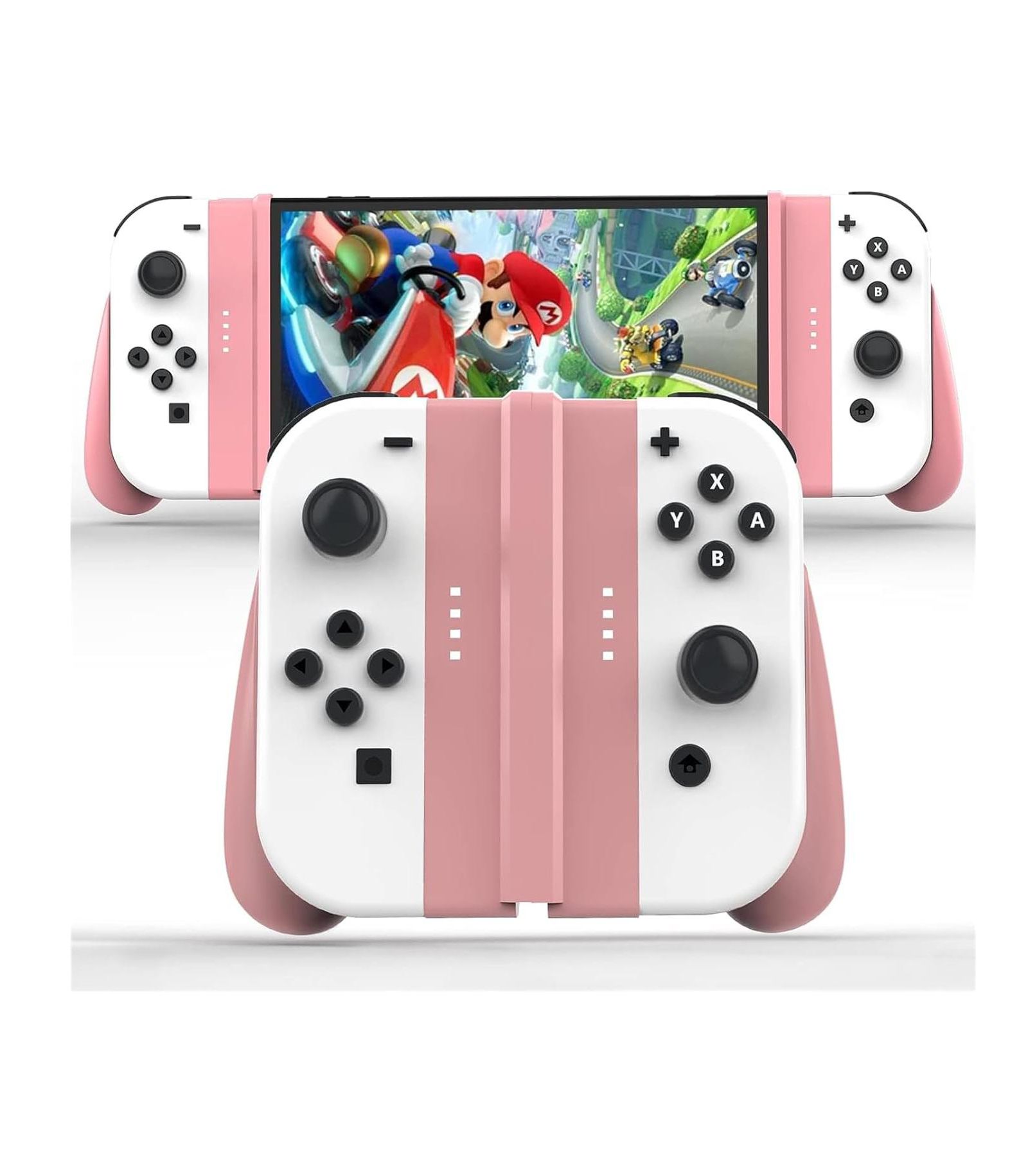 Съемный грип для контроллеров NBCP Switch Joycons, совместимый с Nintendo Switch/Switch OLED, розовый