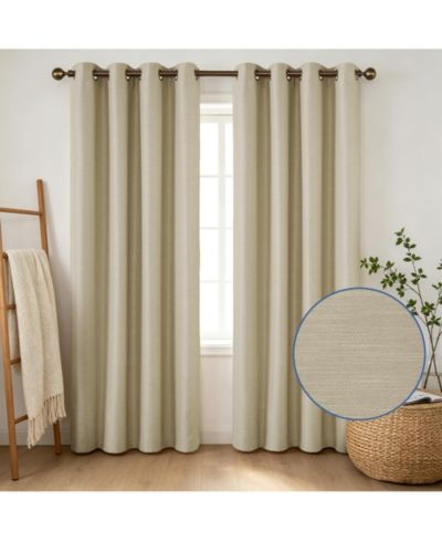Texture Room Darkening Grommet Curtains Pair, 52"X84"