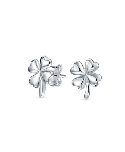 Серьги-гвоздики Bling Jewelry Luck of the Irish Shamrock Celtic Clover.925 Sterling Silver