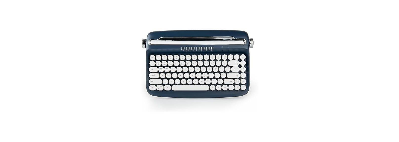 Yunzii Actto B303 Wireless Retro Typewriter-Style Keyboard with Integrated Stand for Windows, Android, and iOS