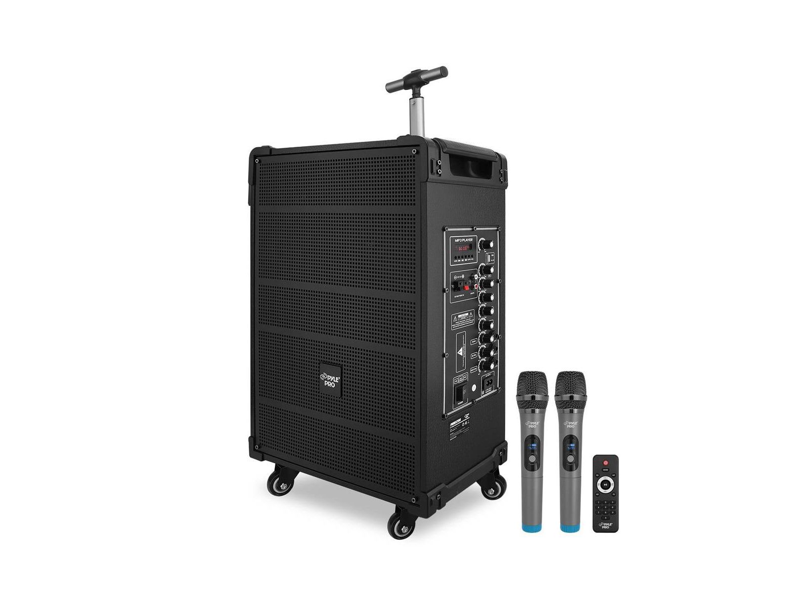 Pyle 12" Portable Wireless BT Streaming PA Speaker System - Built-in Rechargeable Battery, Wireless Microphone, USB/Micro SD/FM, 800W