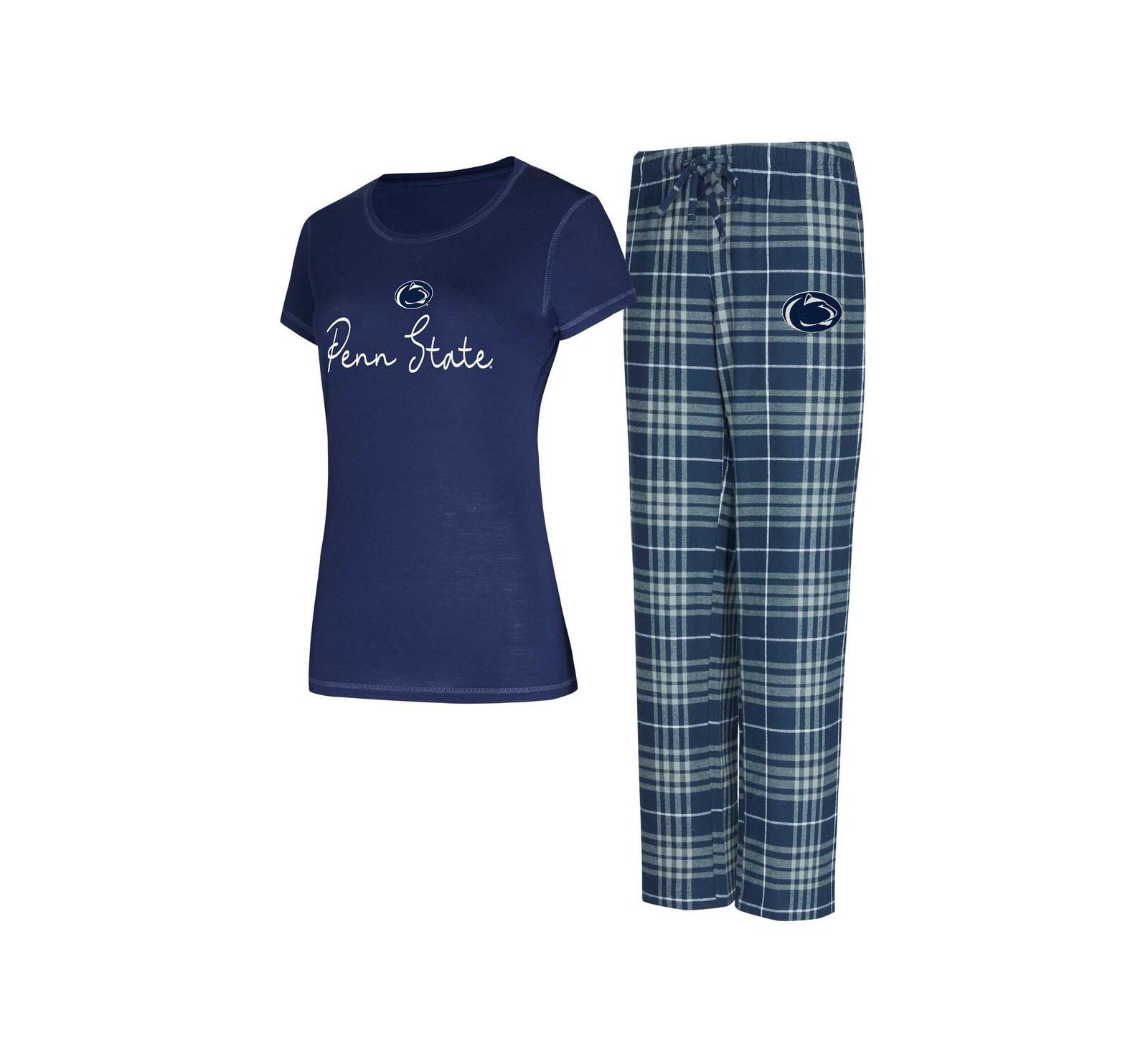 Комплект Concepts Sport Women's Navy Penn State Nittany Lions Vector T-Shirt Flannel Pants Sleep Set