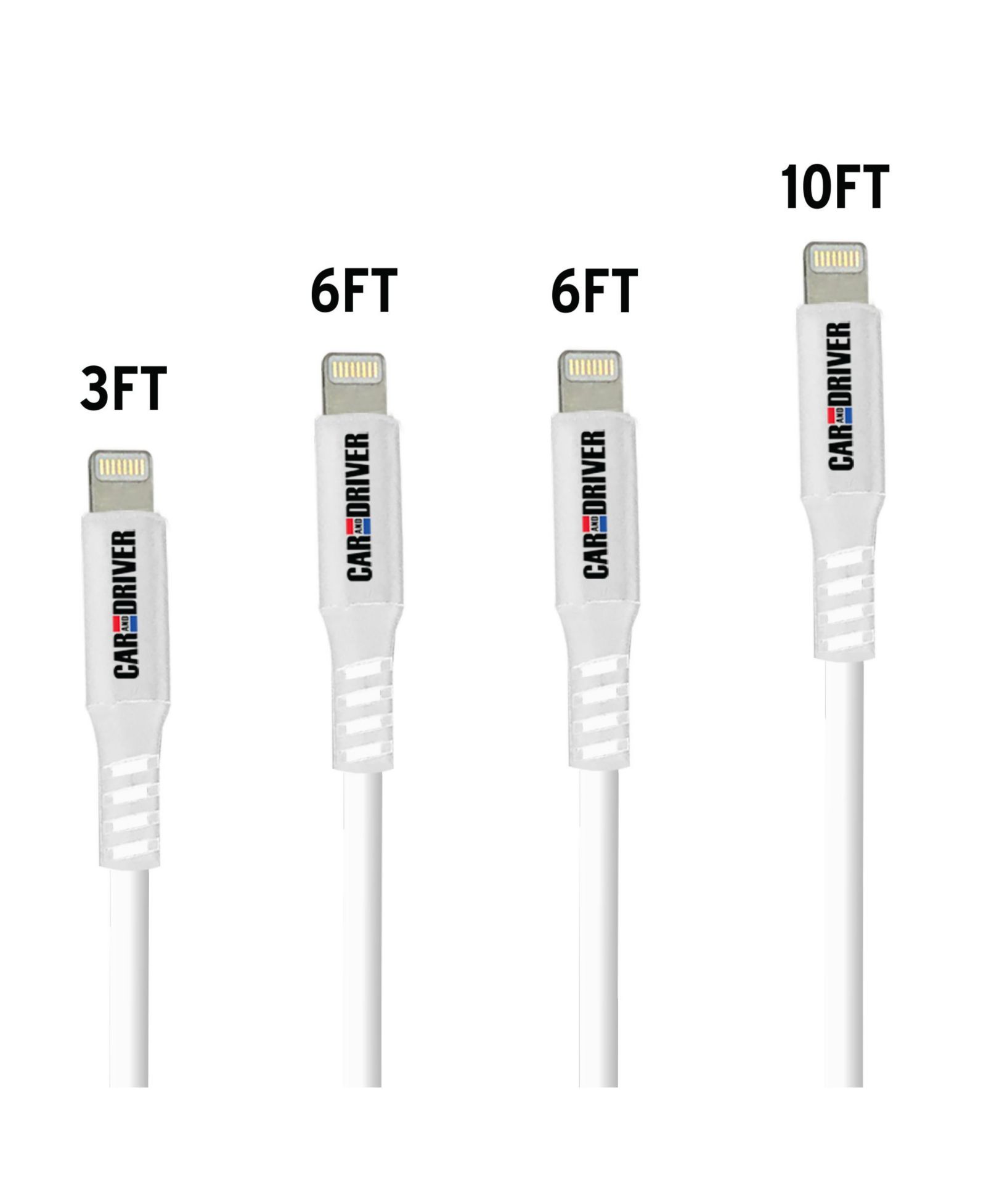 Кабели Lightning, 4 шт., MFI Certified, устойчивые к запутыванию