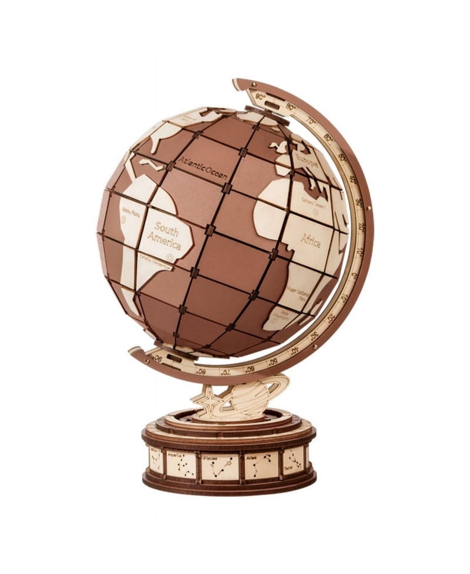 3D пазл Robotime Global Wonders Model DIY Kit Brown 12.32"9.06"1.57"