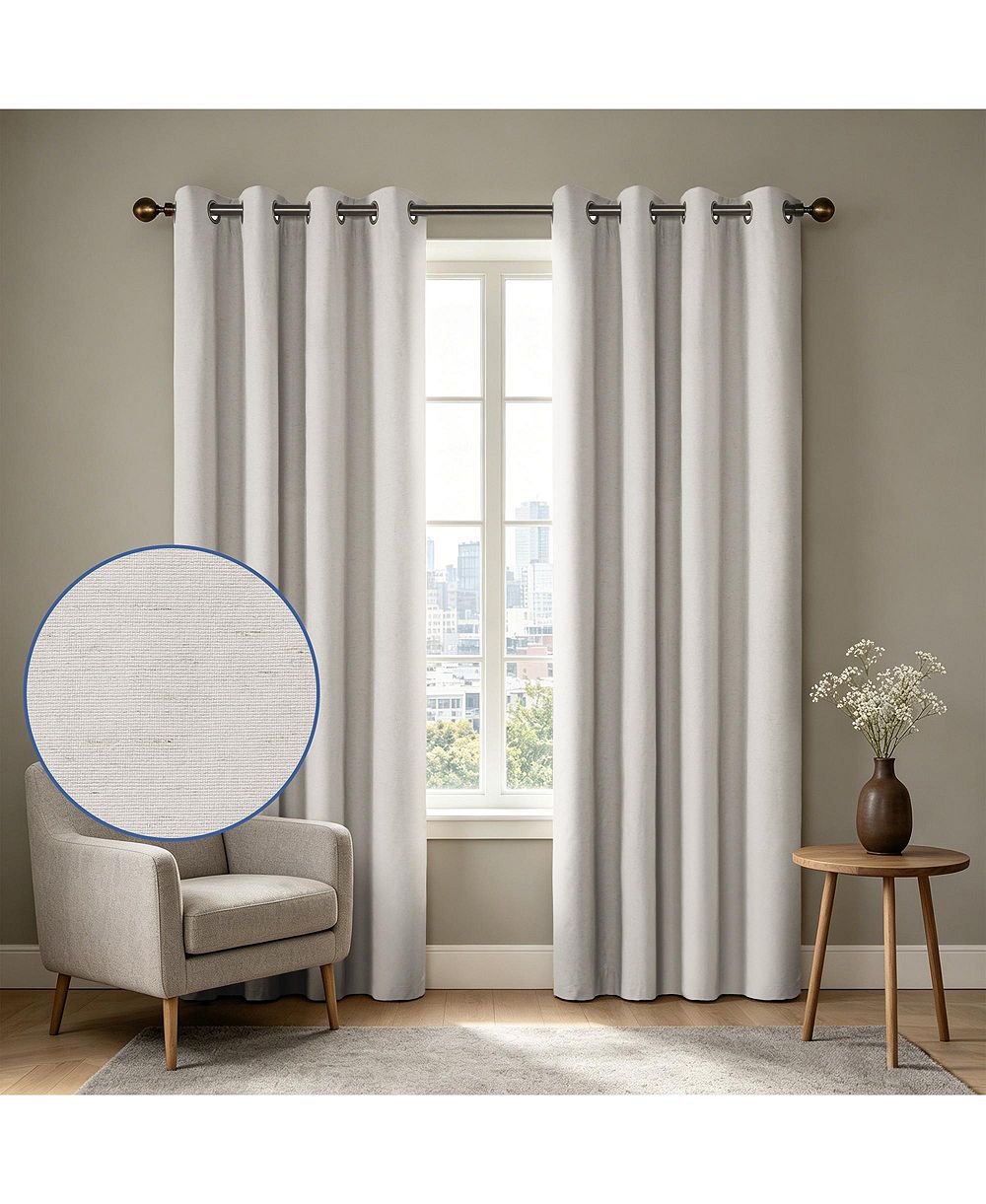 Парные шторы Awesome Home Linen Blend Total Blackout Grommet