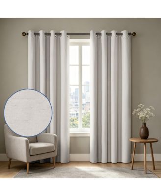 Awesome Home Linen Blend Total Blackout Grommet Curtains Pair