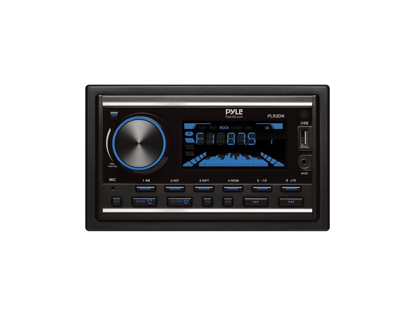 Pyle Double DIN Bluetooth MP3 Stereo Receiver with USB, AUX, AM/FM Radio, 300W