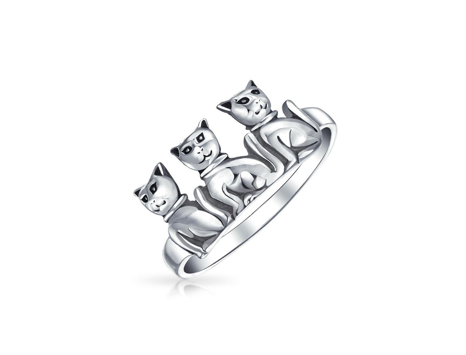 Bling Jewelry Kitten Cat Ring Band Sterling Silver