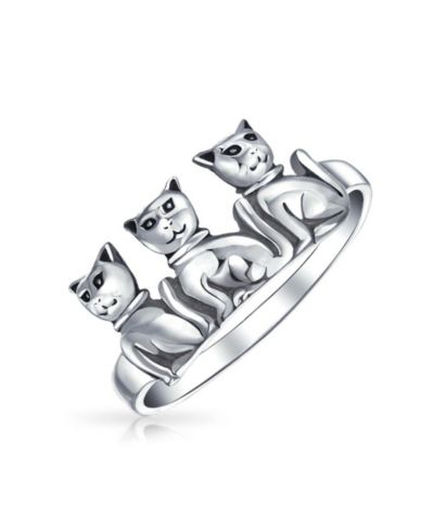 Bling Jewelry Kitten Cat Ring Band Sterling Silver