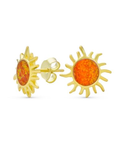 Bling Jewelry серьги-гвоздики с искусственным мексиканским опалом, серебро .925