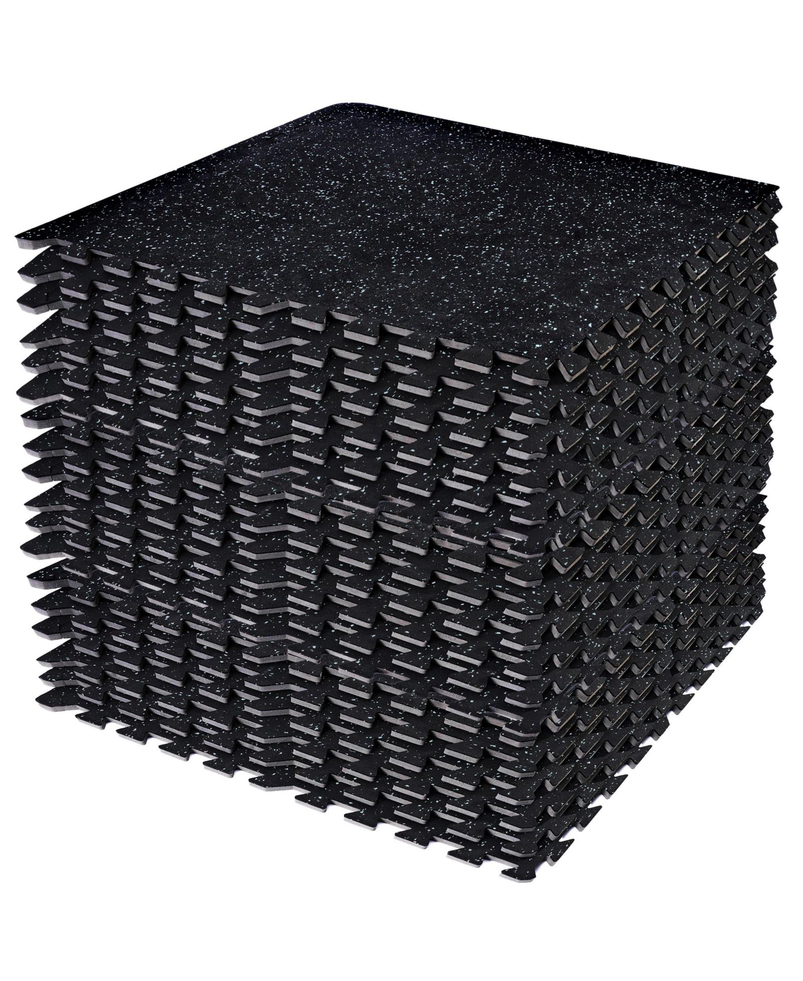 Sorbus 18 Interlocking Gym Floor Mat - 1/2" Thick Rubber Top High-Density EVA Foam (72 Sq Ft) - for Yoga, Heavy Exercise Equipment