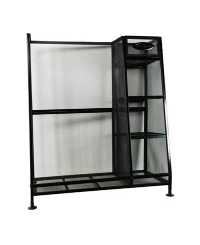 Suncast GO3216D Metal Golf Equipment Organizer Storage Rack w/ 3 Shelves, Black