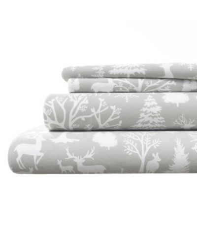 Linery & Co. Lodge Print Ultra-Soft Turkish Cotton Flannel Sheet Set