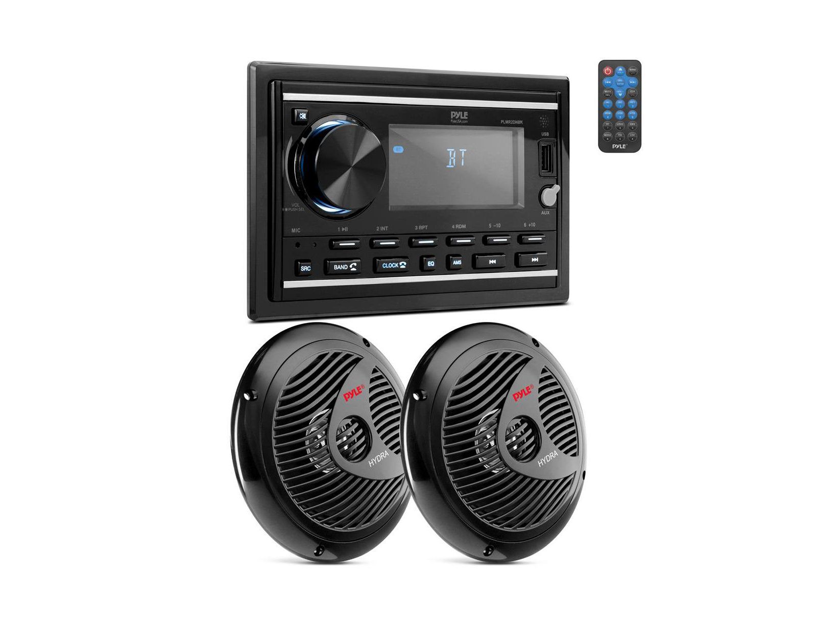 Bluetooth стерео приемник Pyle Marine с парой динамиков PLMR60B, 300W