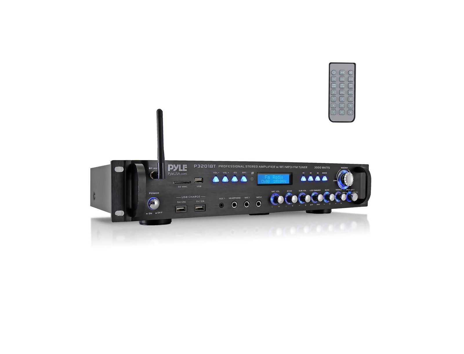 Гибридный Bluetooth усилитель Pyle Receiver - Pro Audio Multi-Channel Stereo Pre-Amplifier (3000W)