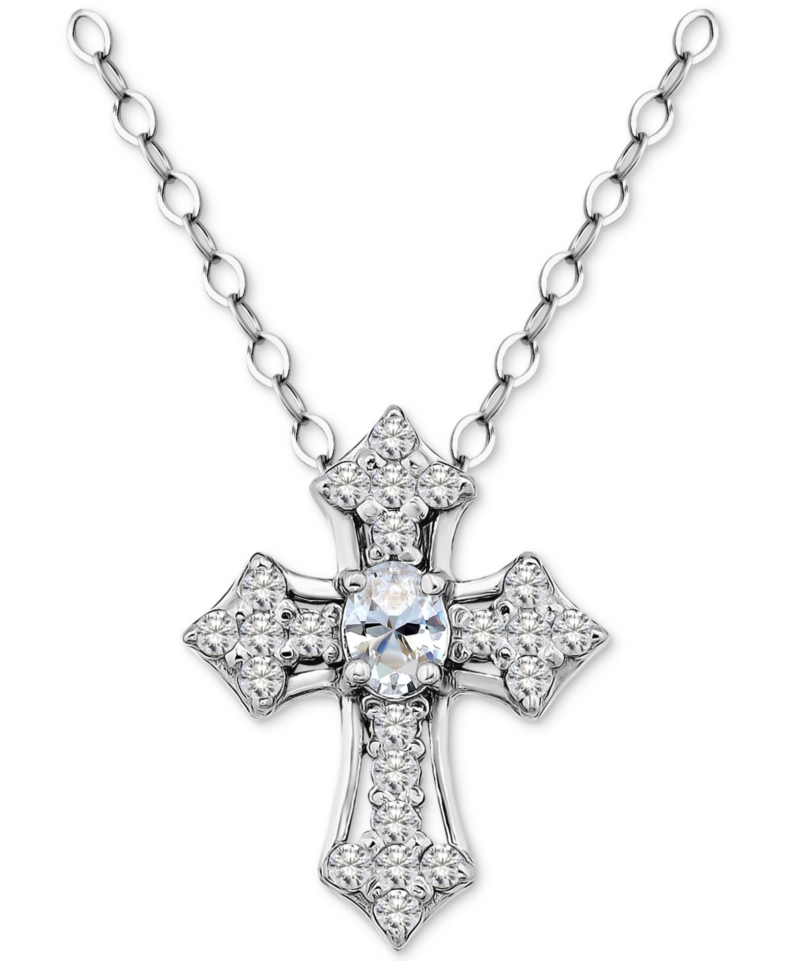 Giani Bernini кулон Cross Pendant из Cubic Zirconia в Sterling Silver, 16" +2" extender