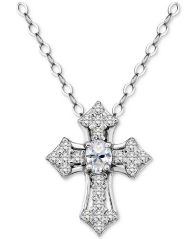 Giani Bernini кулон Cross Pendant из Cubic Zirconia в Sterling Silver, 16" +2" extender