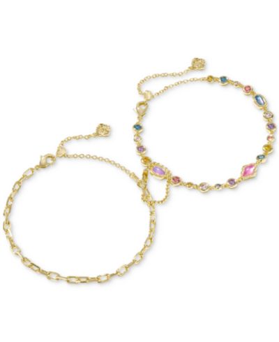 Kendra Scott Набор из 2 браслетов с позолотой 14k и вставками из камней