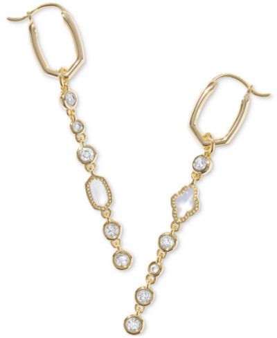 Kendra Scott Серьги-кольца с позолотой 14k и разноцветными камнями Mismatch Charm Huggie Hoop