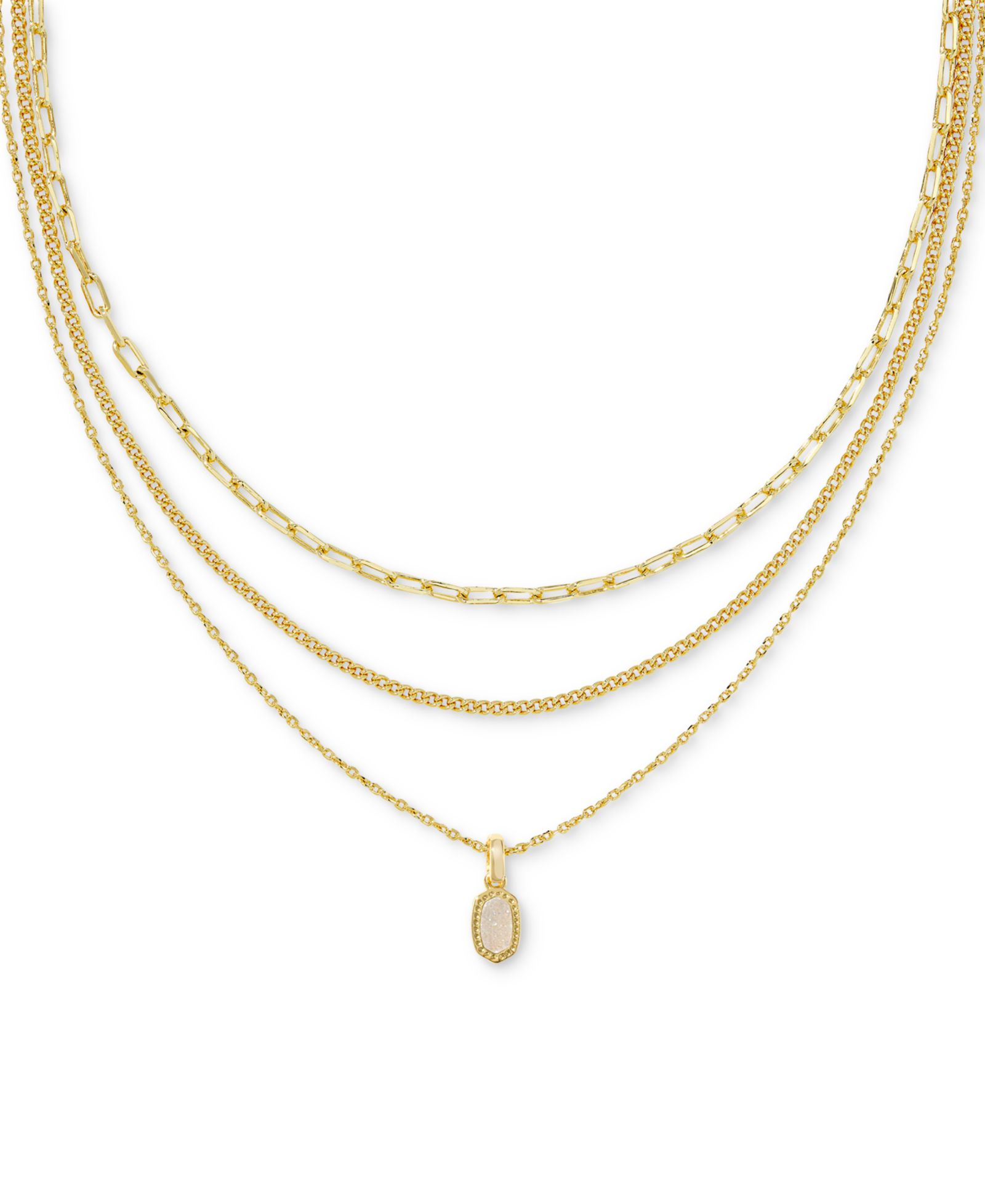 Kendra Scott подвеска Kyocera Opal в золоте 14k, 14" + 4" удлинитель