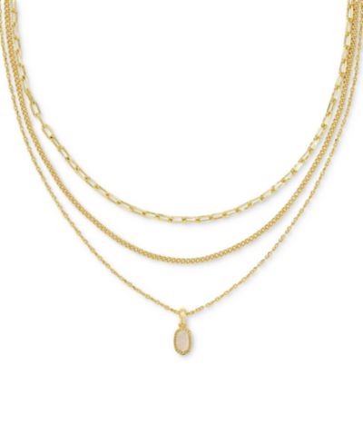 Kendra Scott подвеска Kyocera Opal в золоте 14k, 14" + 4" удлинитель